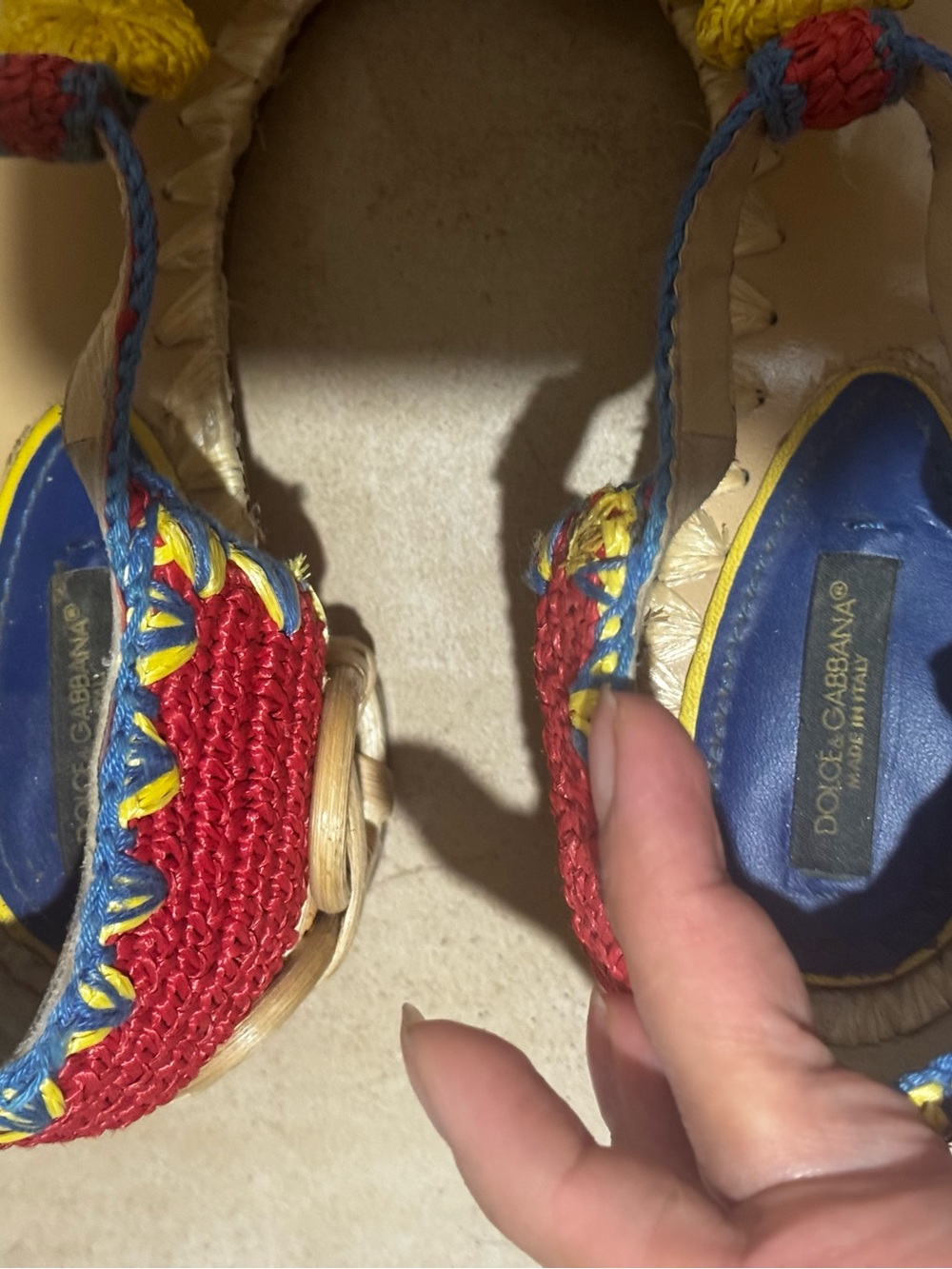 Dolce & Gabbana Vintage Multicolor Raffia Sandal - Picture 5 of 5